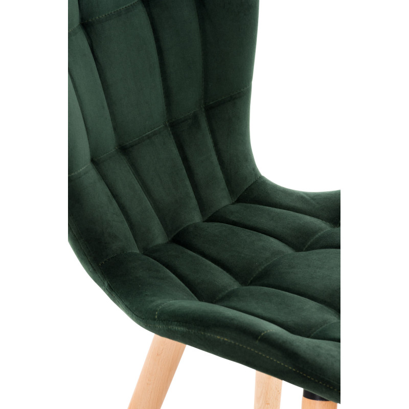 Fauteuil Elda, velours, vert