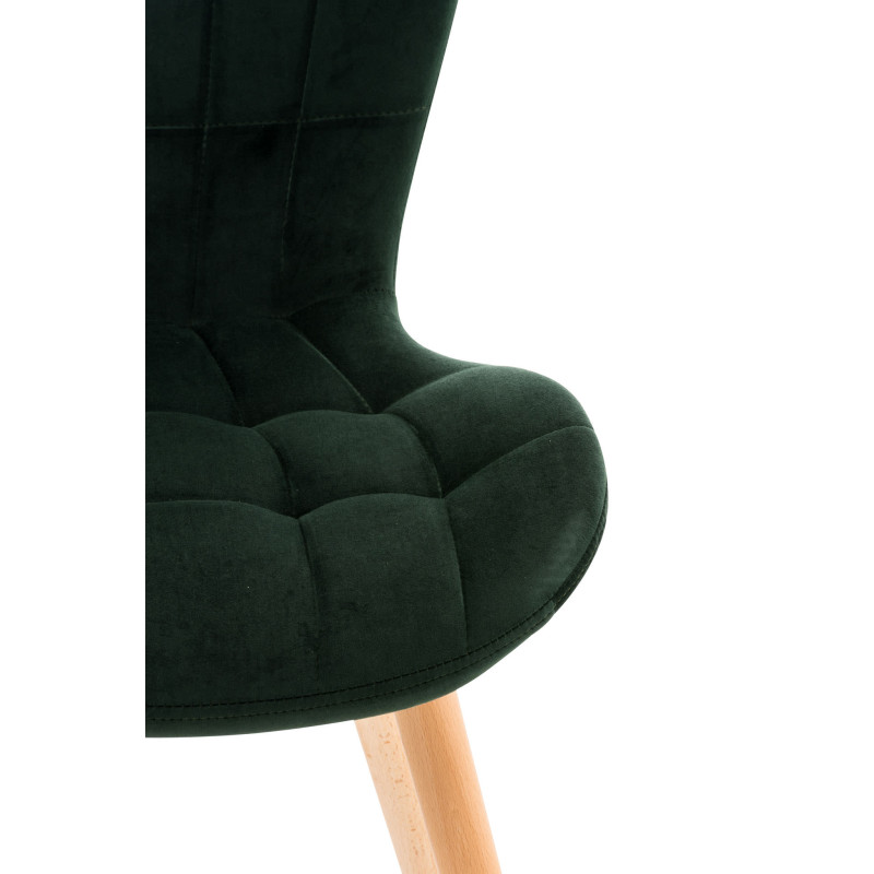 Fauteuil Elda, velours, vert