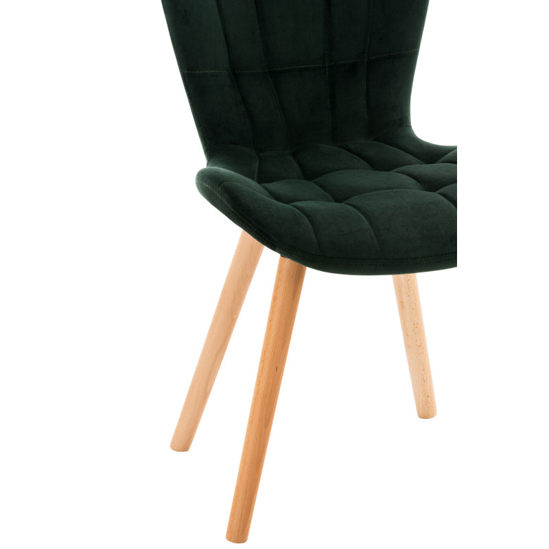 Fauteuil Elda, velours, vert