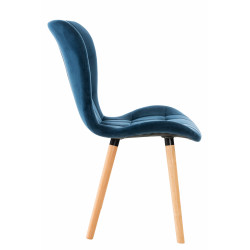 Fauteuil Elda, velours, bleu