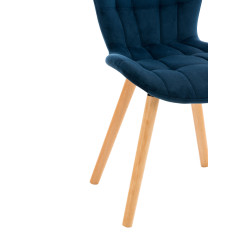 Fauteuil Elda, velours, bleu