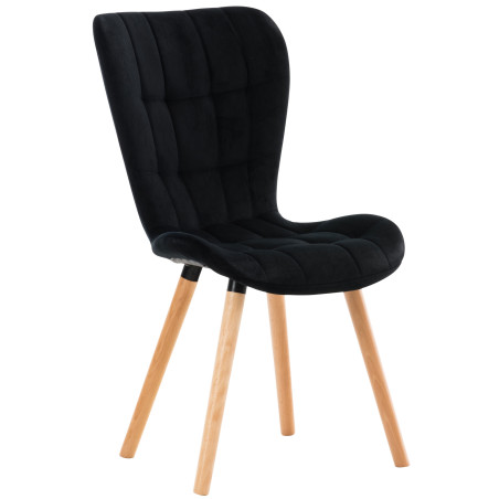 Fauteuil Elda, velours, noir
