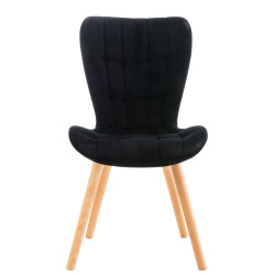 Fauteuil Elda, velours, noir