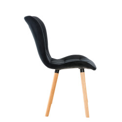 Fauteuil Elda, velours, noir
