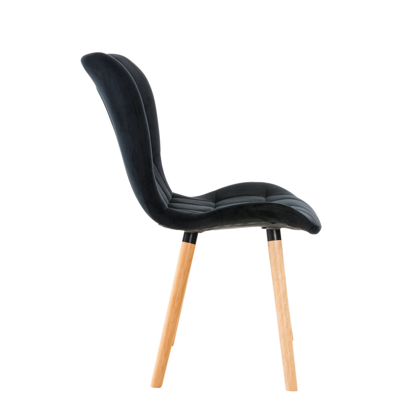 Fauteuil Elda, velours, noir