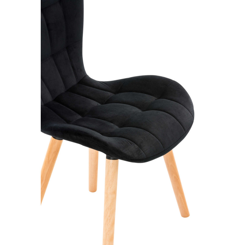 Fauteuil Elda, velours, noir