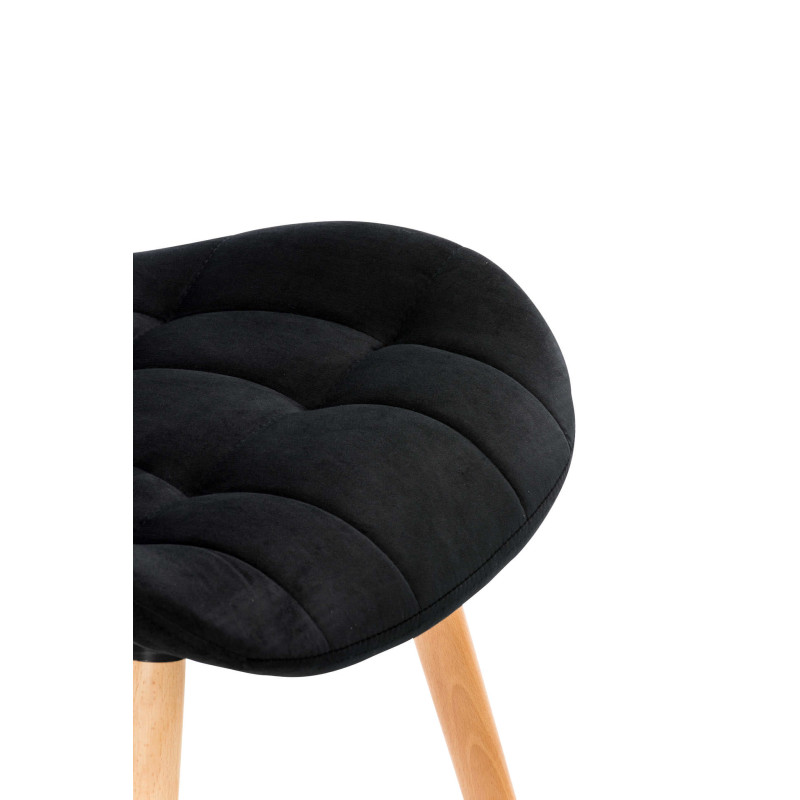 Fauteuil Elda, velours, noir