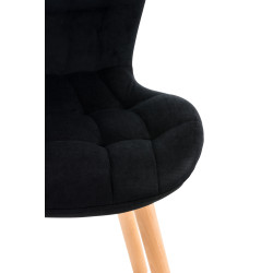 Fauteuil Elda, velours, noir