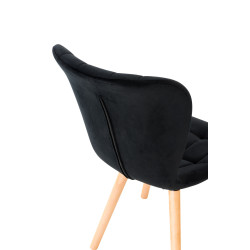 Fauteuil Elda, velours, noir