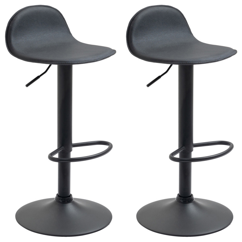 Lot de 2 tabourets de bar Lana V2 noir