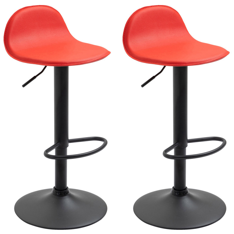Lot de 2 tabourets de bar Lana V2 rouge