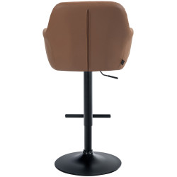 Tabouret de bar Natoma simili cuir noir marron clair