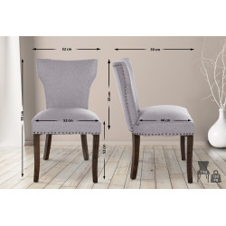 Chaise de salle à manger Zadar, tissu gris foncé antique