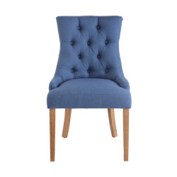 Ensemble de 2 chaises de salle à manger Aberdeen, tissu bleu clair antique