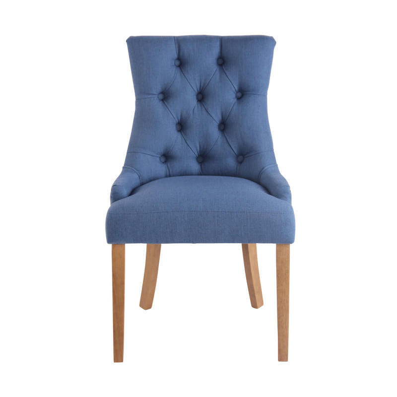 Ensemble de 2 chaises de salle à manger Aberdeen, tissu bleu clair antique