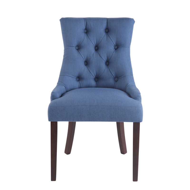 Ensemble de 2 chaises de salle à manger Aberdeen, tissu bleu antique