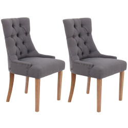 Ensemble de 2 chaises de salle à manger Aberdeen, tissu gris foncé clair antique