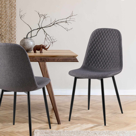 Chaise Giverny, tissu gris foncé