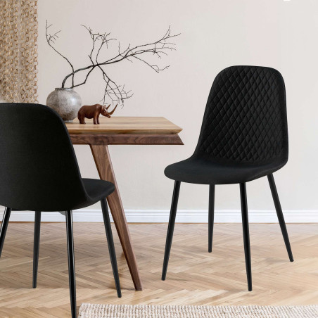 Chaise Giverny, tissu noir