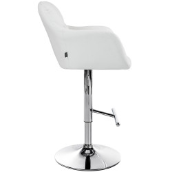 Tabouret de bar Natoma simili cuir chrome blanc