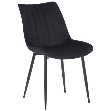 Chaise Rahden en velours noir