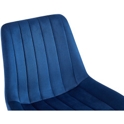 Silla de comedor Rahden en terciopelo Azul