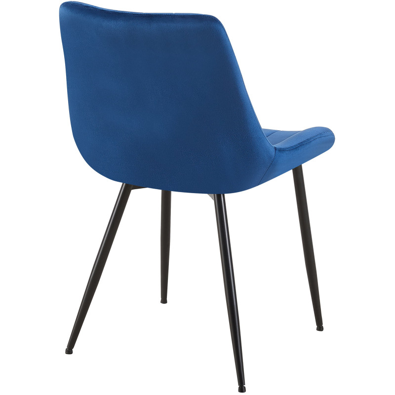 Chaise Rahden en velours bleu