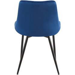 Chaise Rahden en velours bleu