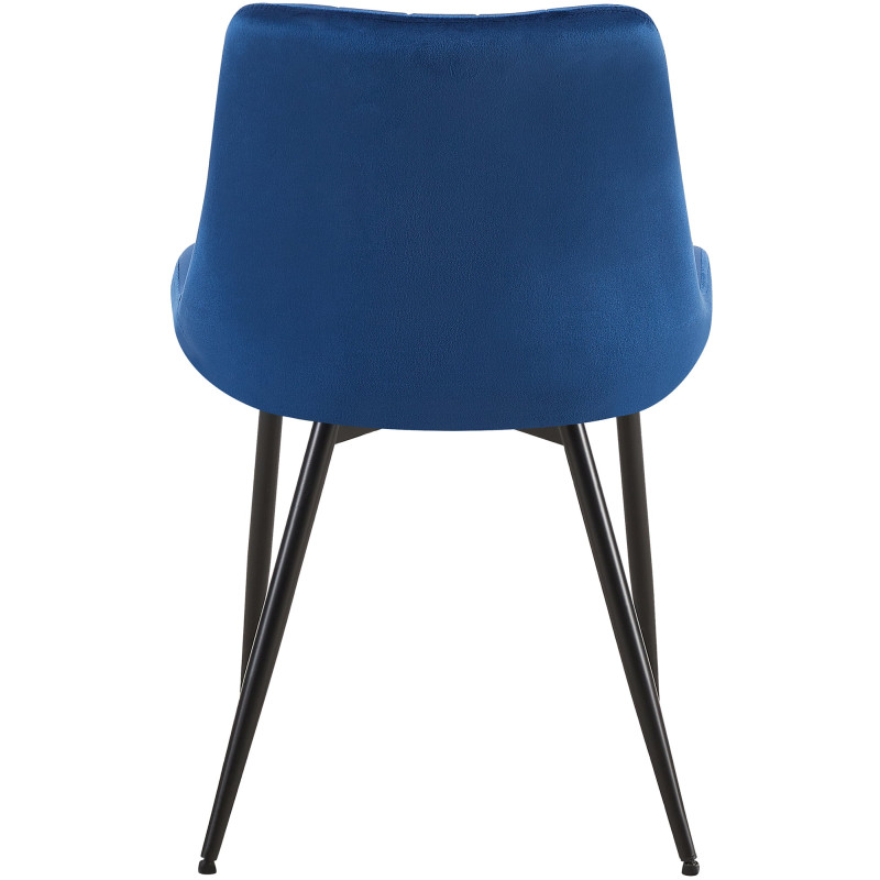 Silla de comedor Rahden en terciopelo Azul