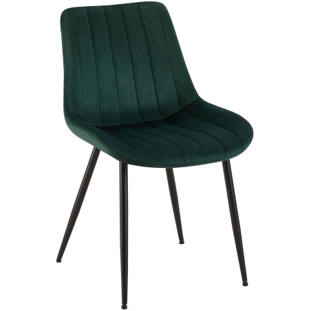Chaise Rahden en velours vert