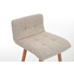 Tabouret de bar en tissu Lincoln crème