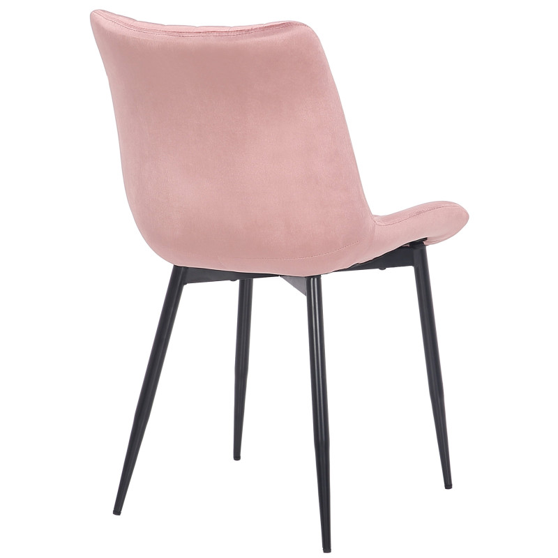 Chaise Rahden en velours rose