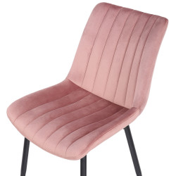 Chaise Rahden en velours rose