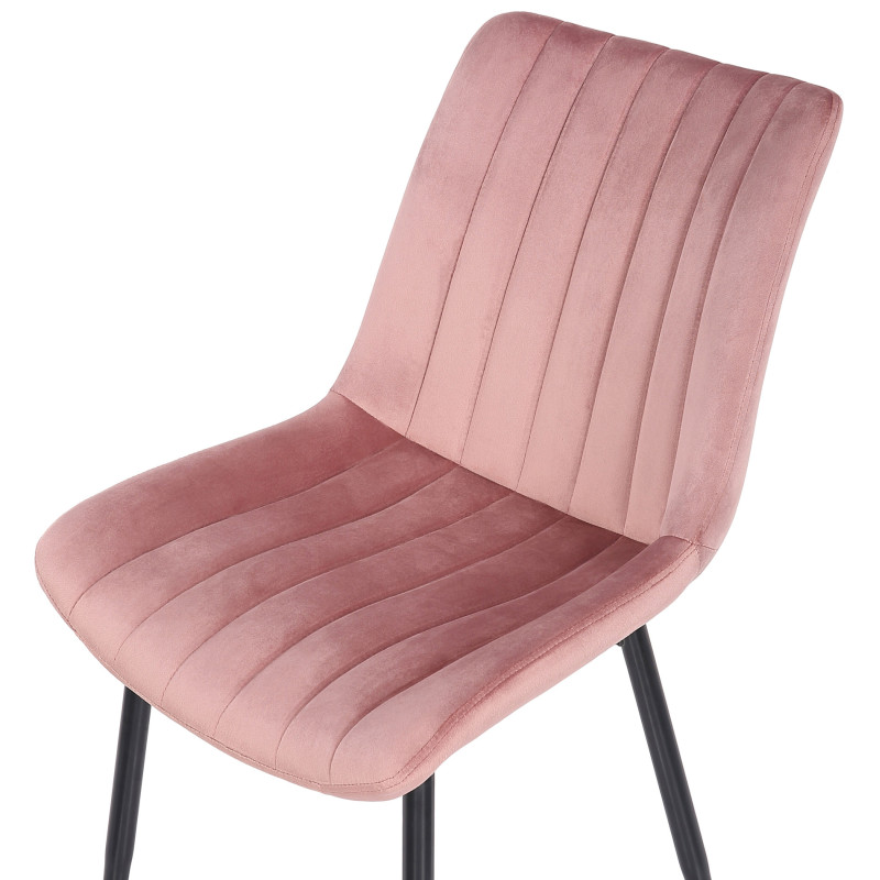 Chaise Rahden en velours rose