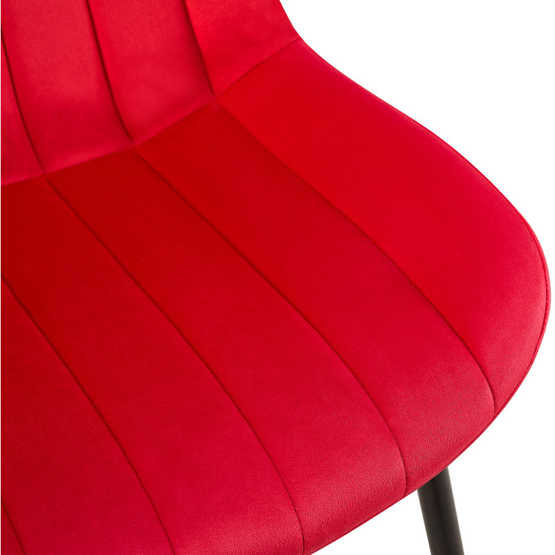Chaise Rahden en velours rouge