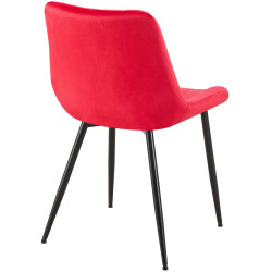 Chaise Rahden en velours rouge