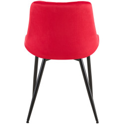 Chaise Rahden en velours rouge