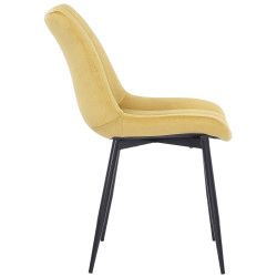 Chaise Rahden en velours jaune