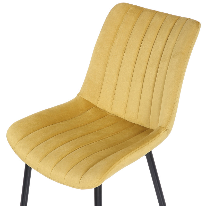 Chaise Rahden en velours jaune