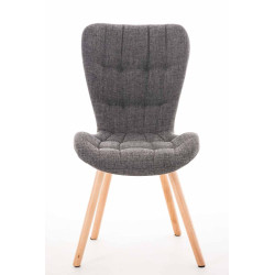Ensemble de 4 chaises Elda, tissu gris clair naturel