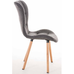 Ensemble de 4 chaises Elda, tissu gris clair naturel