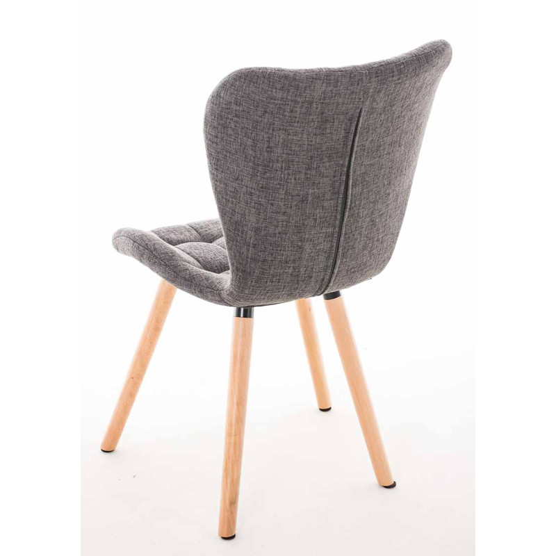 Ensemble de 4 chaises Elda, tissu gris clair naturel