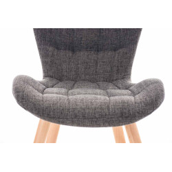 Ensemble de 4 chaises Elda, tissu gris clair naturel