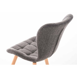 Ensemble de 4 chaises Elda, tissu gris clair naturel