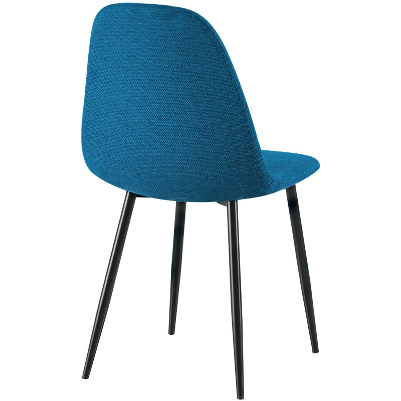 Ensemble de 4 chaises de salle à manger Napier en tissu bleu