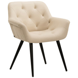 Chaise de salle à manger Langford, similicuir, crème