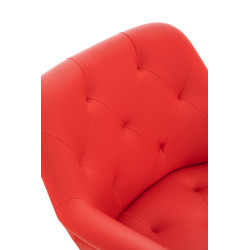 Chaise de salle à manger Langford, similicuir, rouge