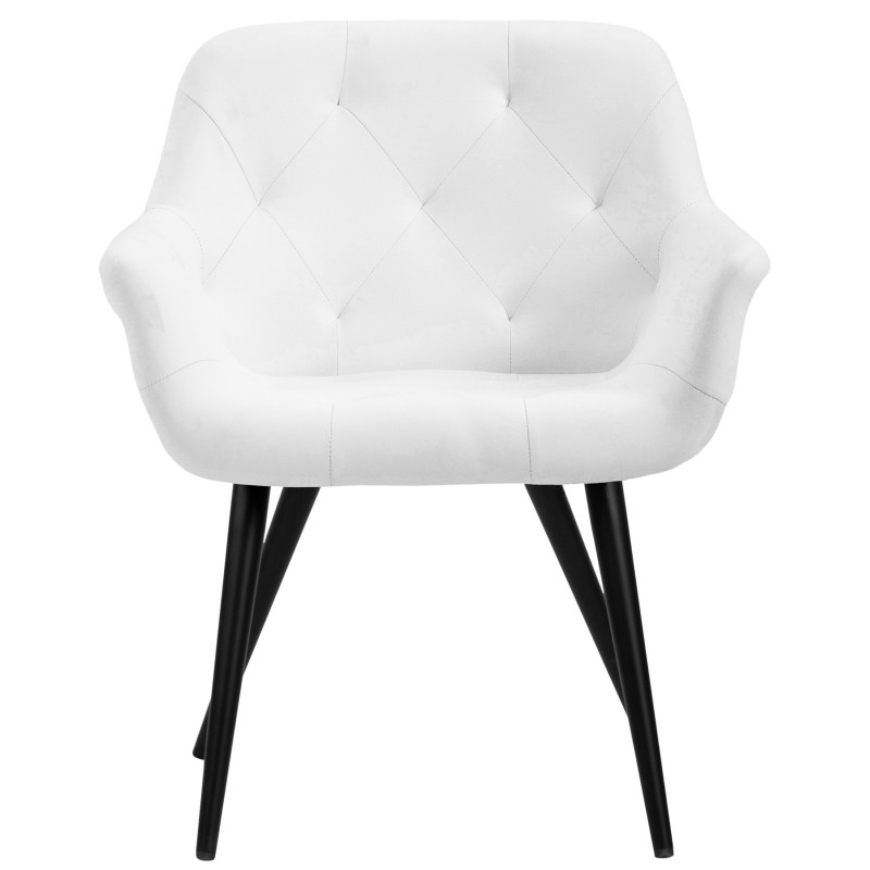 Chaise de salle à manger Langford, similicuir, blanche