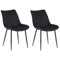 Ensemble de 2 chaises Rahden en velours noir