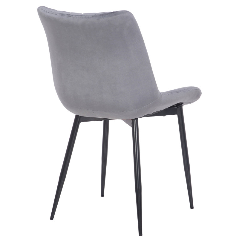 Ensemble de 2 chaises Rahden en velours gris